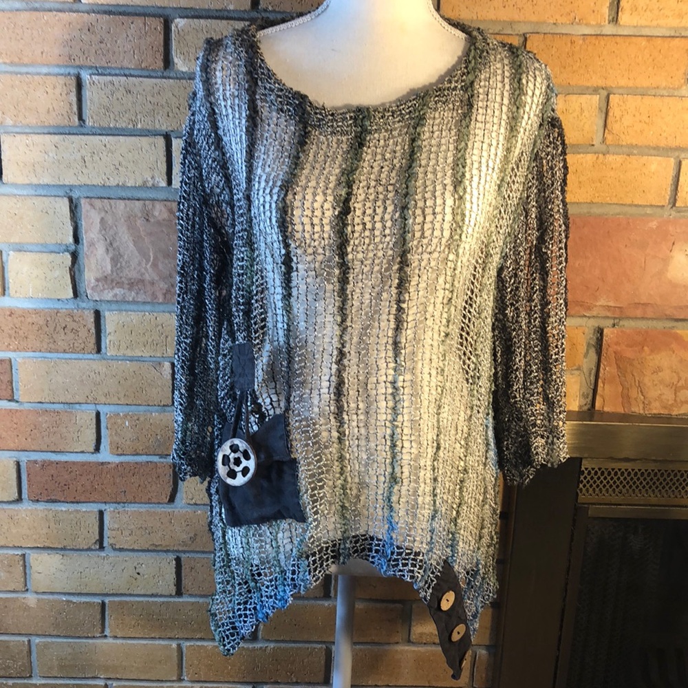 Ombré open knit top